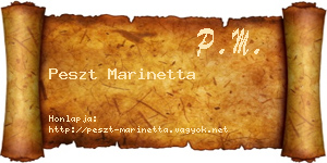 Peszt Marinetta névjegykártya